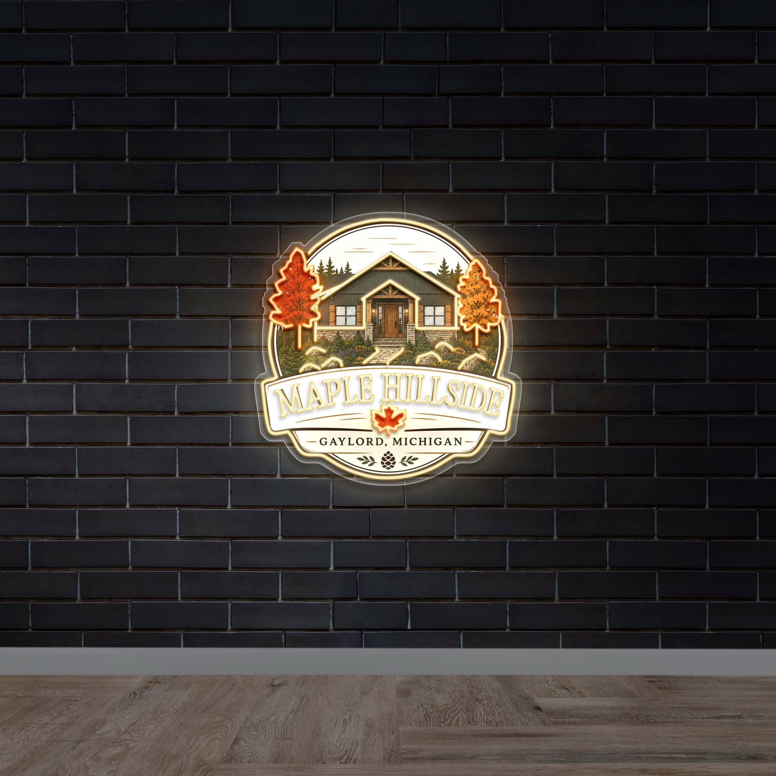 Maple Hillside - Premium Neon Artwork