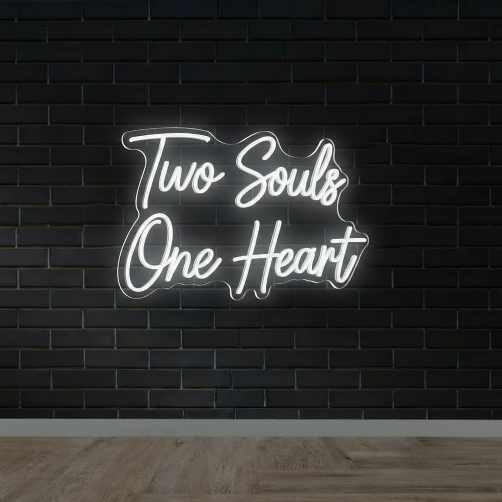 Two Souls One Heart Wedding Neon Sign