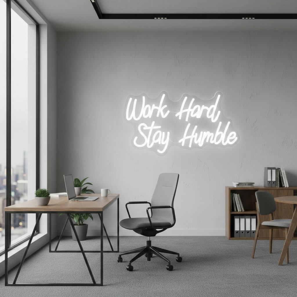 Work Hard Stay Humble - Inspirational LED Neon Sign