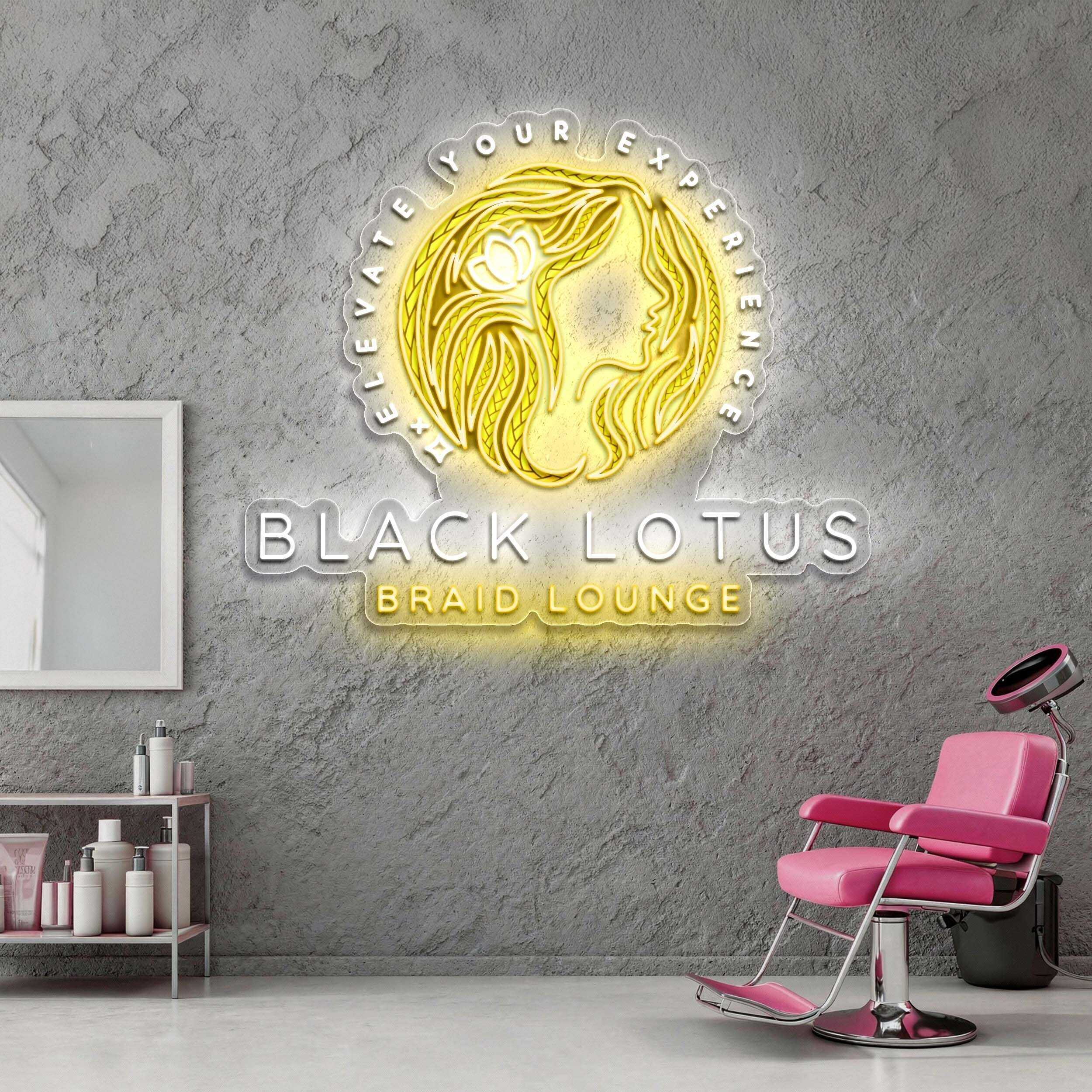 BLACK LOTUS BRAID LOUNGE – Premium Neon Artwork
