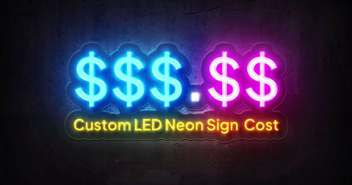 custom led neon sign cost