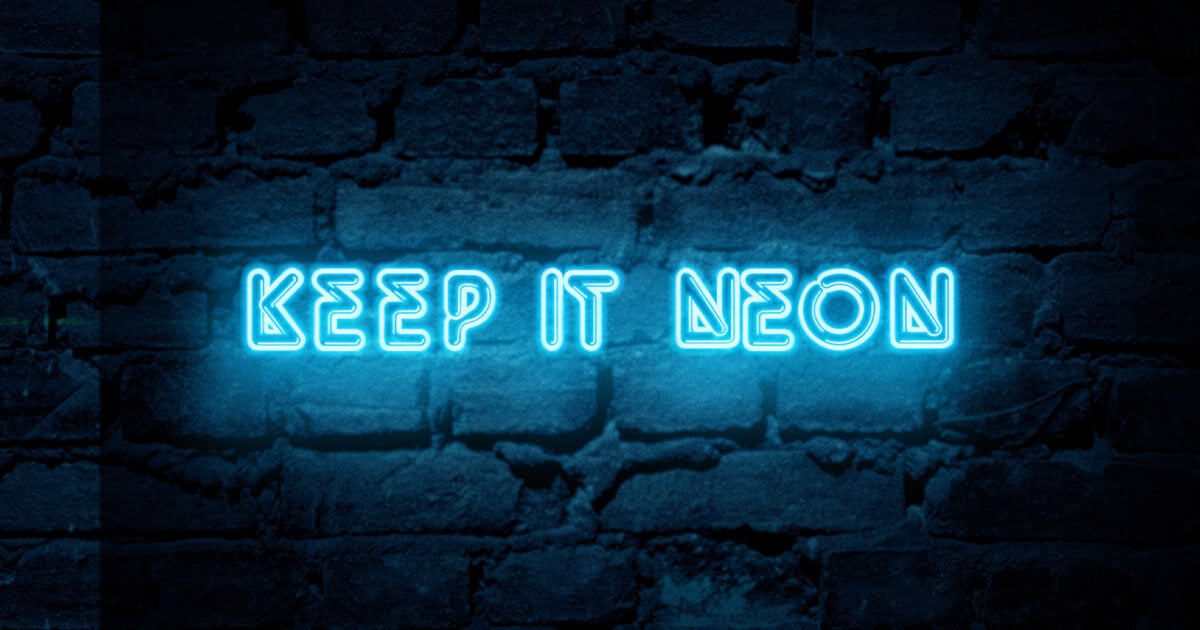 glowing keep it neon sign