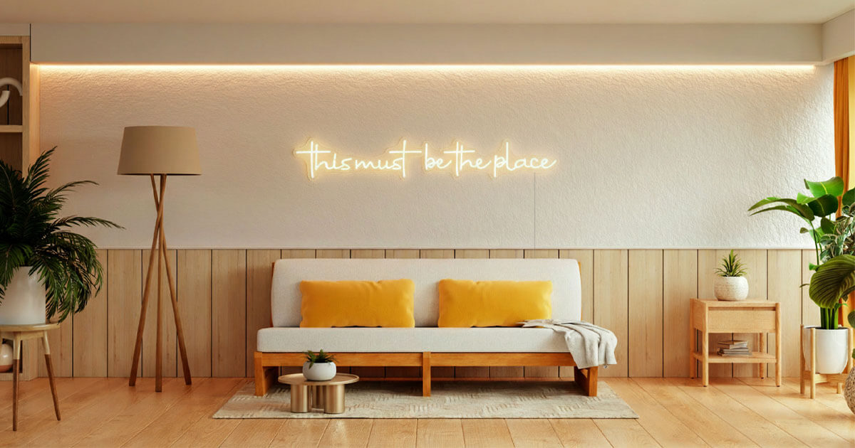 upsell neon signs in interior design