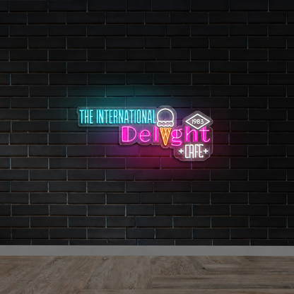 THE INTERNATIONAL DELIGHT CAFE - Premium Neon Artwork