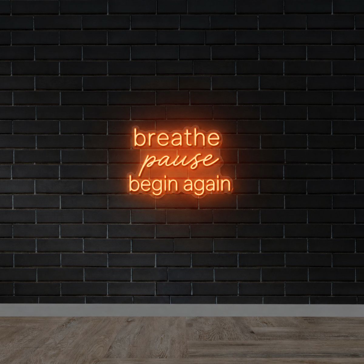 breathe, pause, begin again - Premium Neon Artwork