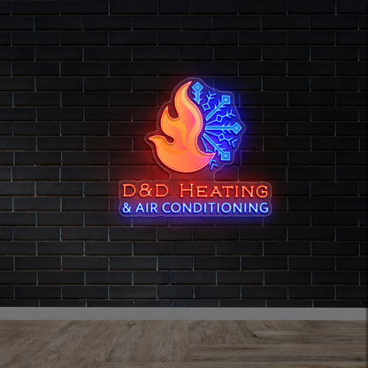 D&D HEATING & AIR CONDITIONING - Premium Neon Artwork