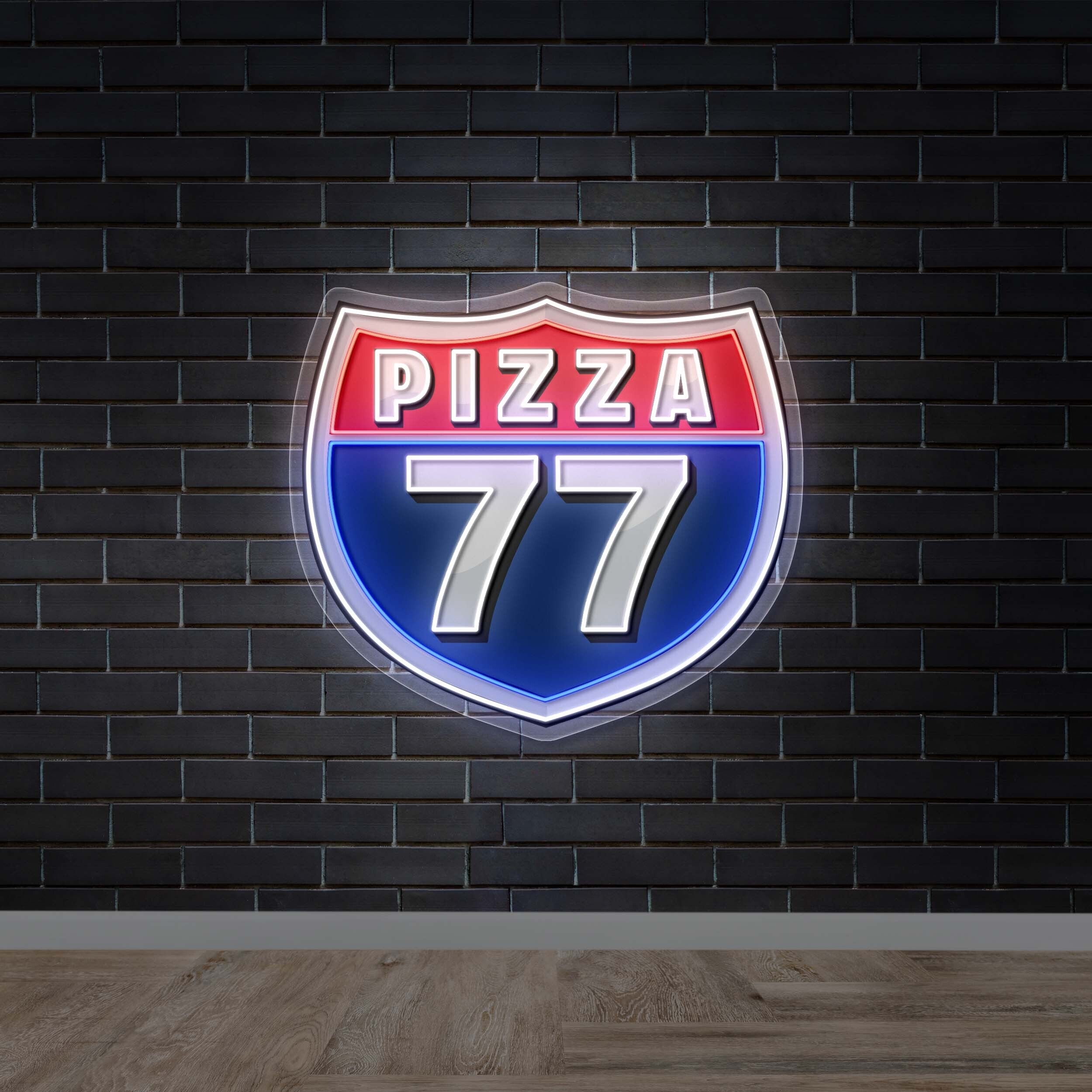 PIZZA 77 - Premium Neon Artwork