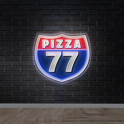 PIZZA 77 - Premium Neon Artwork