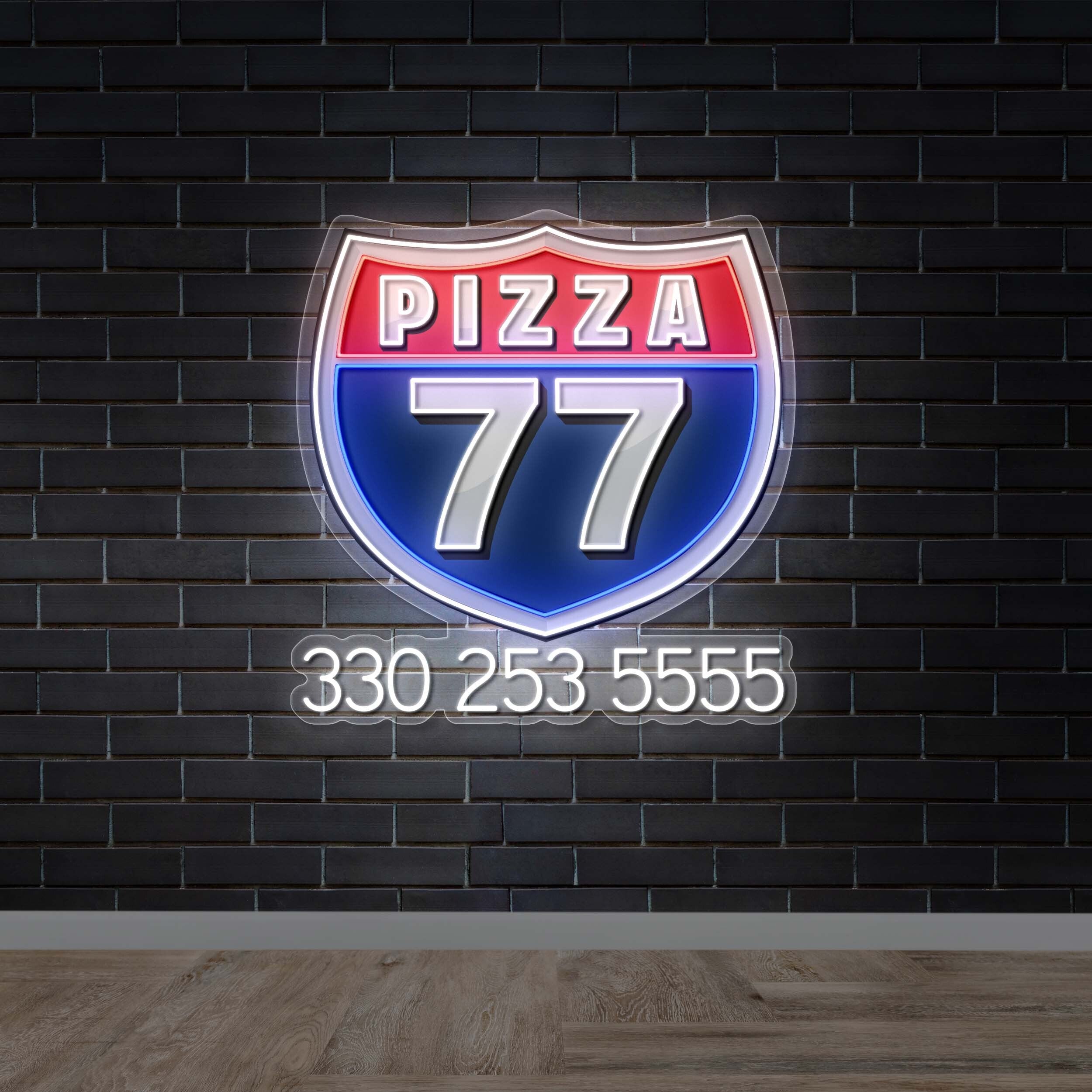 PIZZA 77 - Premium Neon Artwork