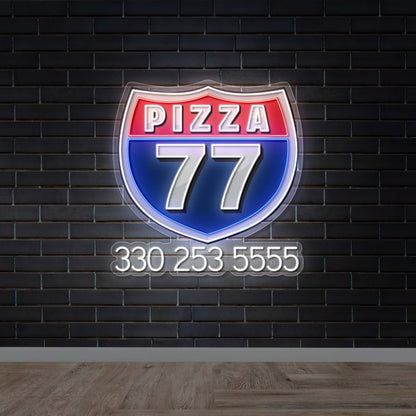 PIZZA 77 - Premium Neon Artwork