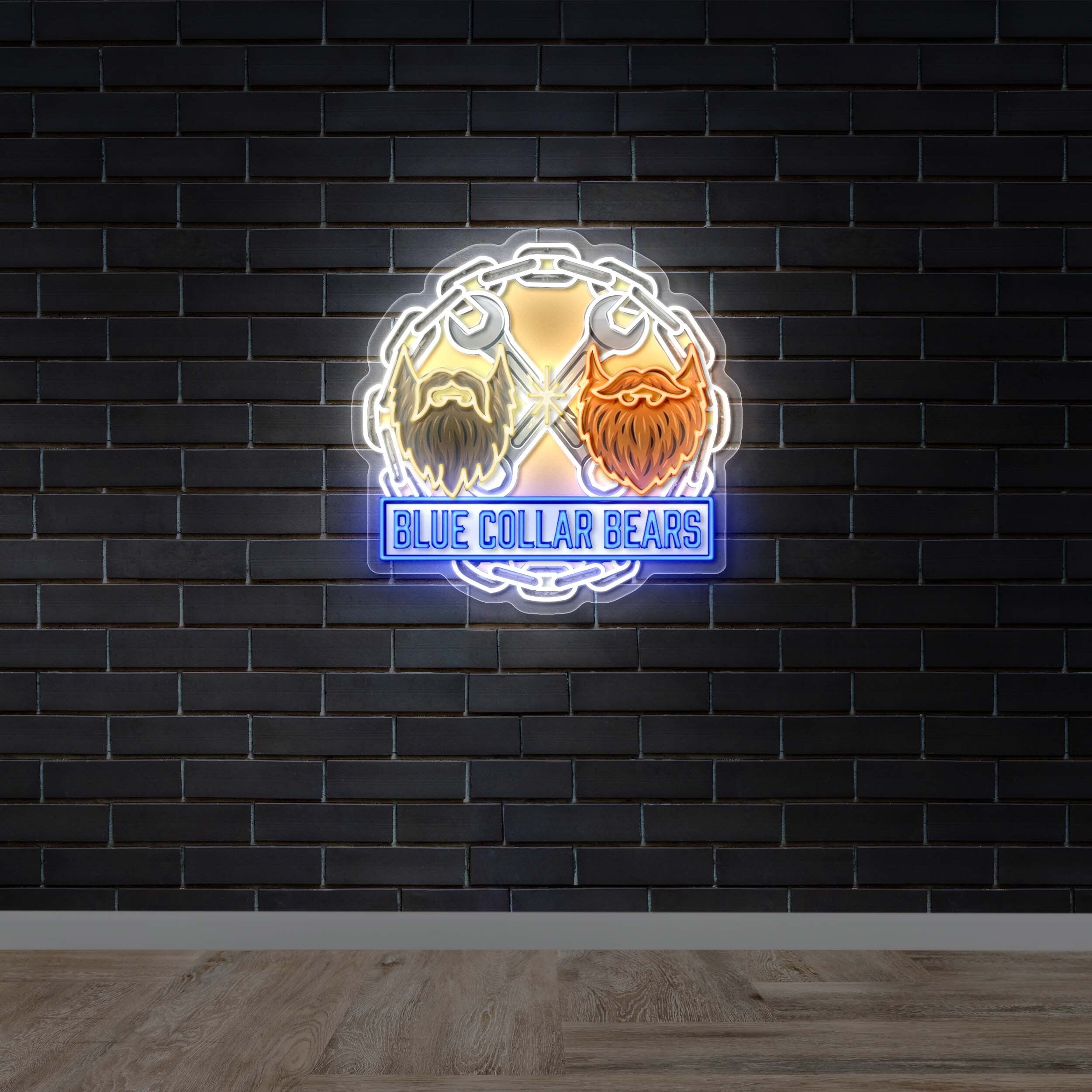 Blue Collar Bears - Premium Neon Artwork