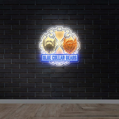 Blue Collar Bears - Premium Neon Artwork