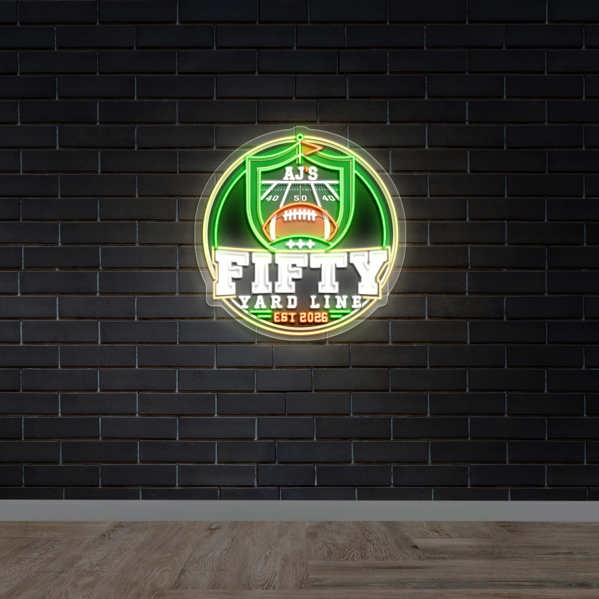 AJ'S FIFTY YARD LINE - Premium Neon Artwork