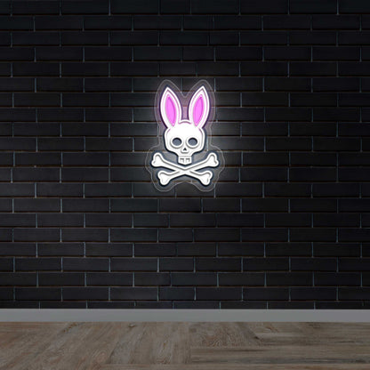 Skull Bunny Crossbones - Premium Neon Artwork