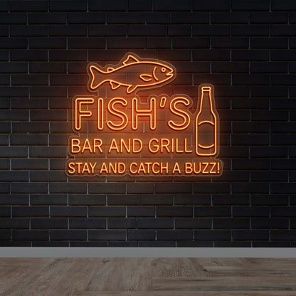 FISH'S BAR & GRILL - Premium Neon Artwork