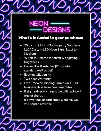 AK Property Solutions LLC - Premium Neon Artwork