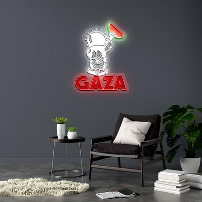 GAZA - Premium Neon Artwork