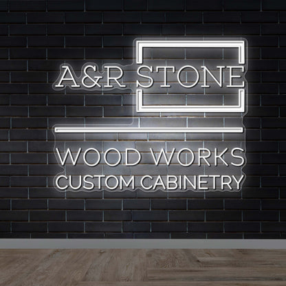 A&R Stone Wood Works Custom Cabinetry – Premium Neon Artwork