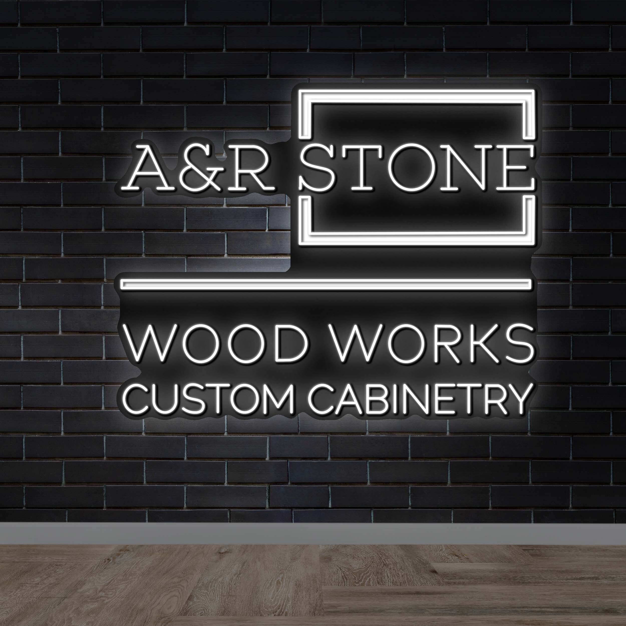 A&R Stone Wood Works Custom Cabinetry – Premium Neon Artwork