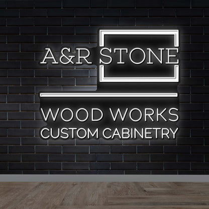 A&R Stone Wood Works Custom Cabinetry – Premium Neon Artwork