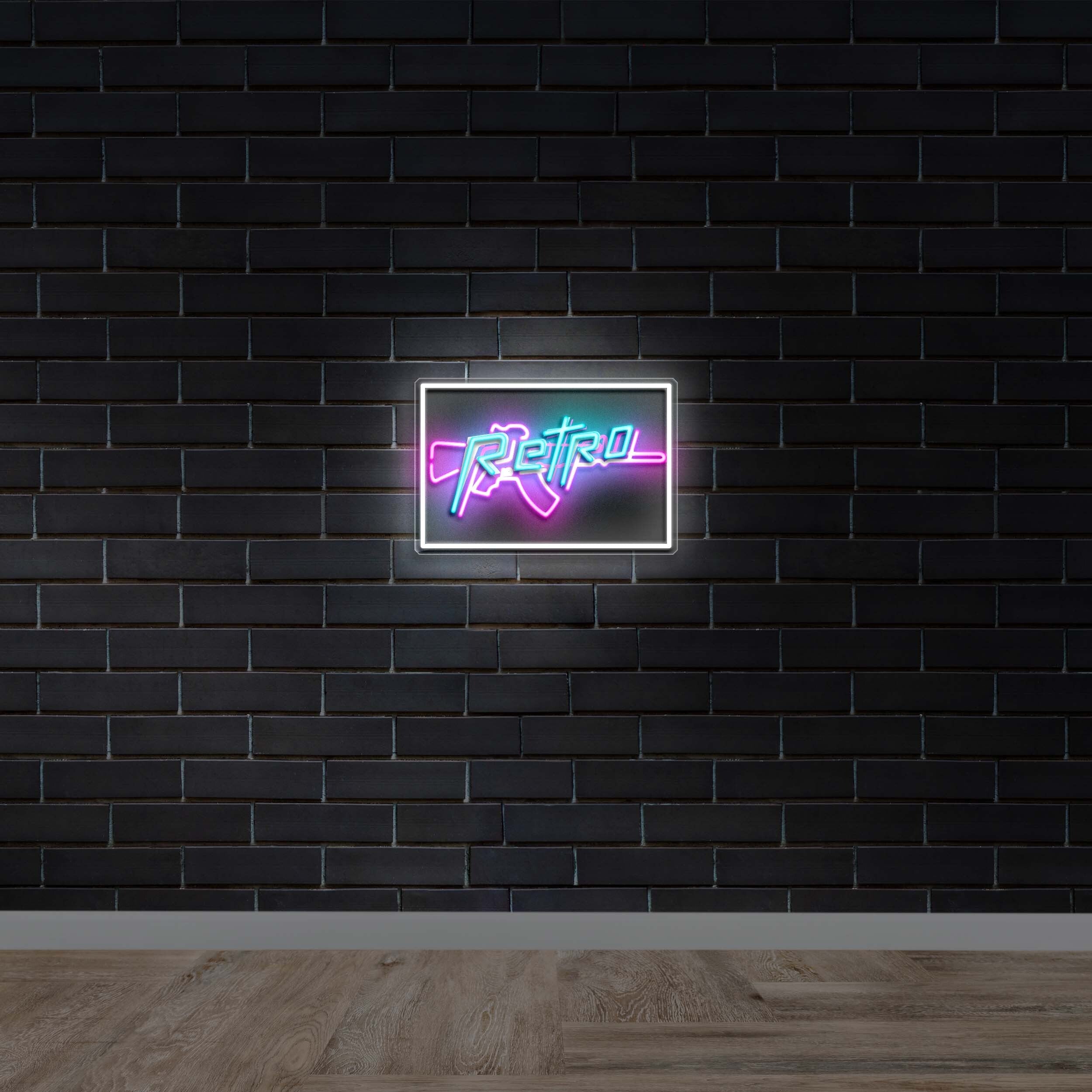 RETRO with border - Premium Neon Artwork