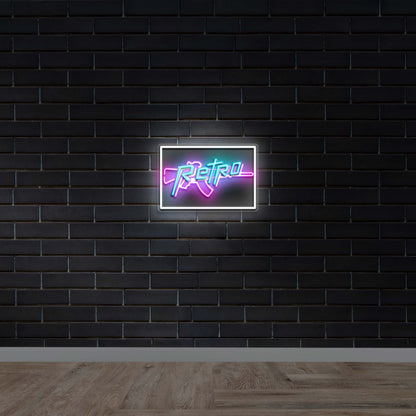 RETRO with border - Premium Neon Artwork