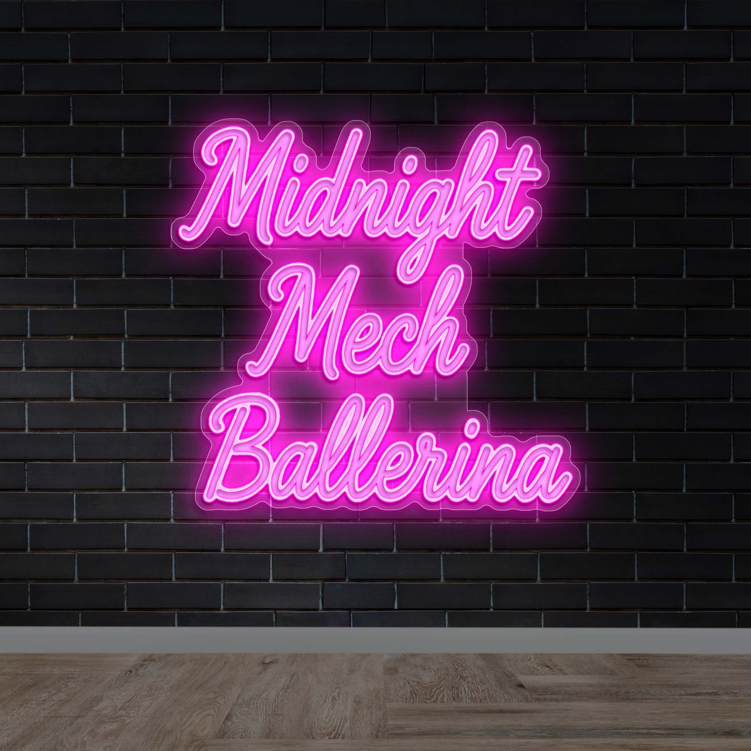 Midnight Mech Ballerina - Premium Neon Artwork
