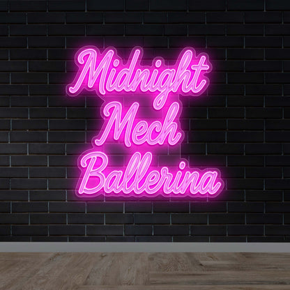 Midnight Mech Ballerina - Premium Neon Artwork