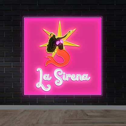 La Sirena with background - Premium Neon Artwork