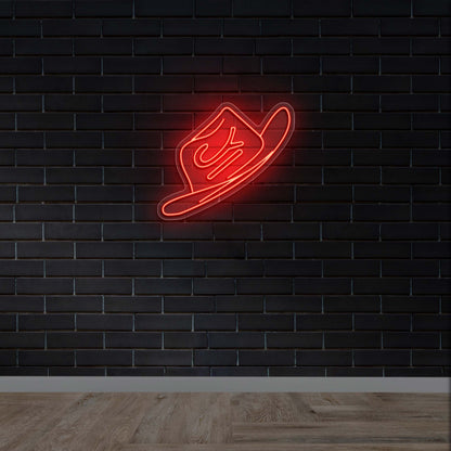 Lazy J Cowboy Hat - Premium Neon Artwork