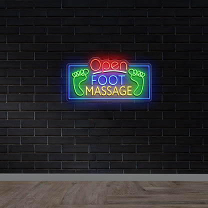 OPEN FOOT MASSAGE - Premium Neon Artwork