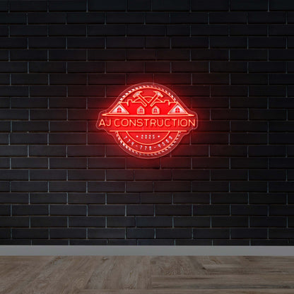 AJ Construction - Premium Neon Artwork