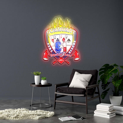 91 Smokin' Aces - Premium Neon Artwork  