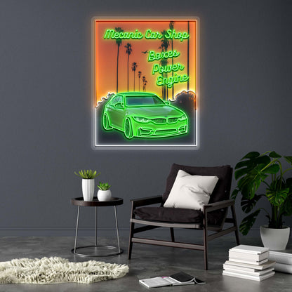 Mecanic Car Shop - Premium Neon Artwork