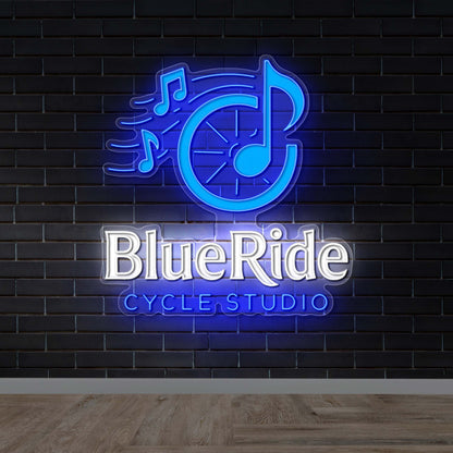 Blue Ride Cycle Studio - Premium Neon Artwork