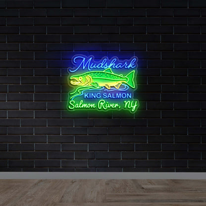 Mudshark King Salmon - Premium Neon Artwork