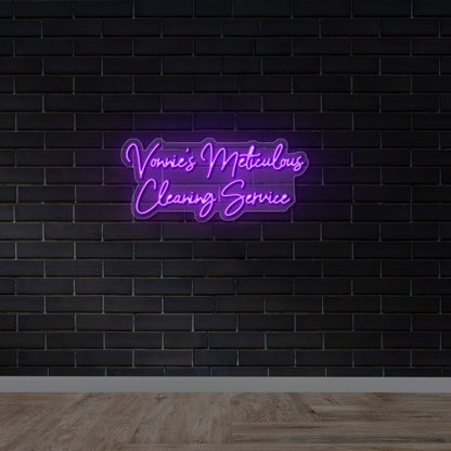 Vonnie’s Meticulous Cleaning Service - Premium Neon Artwork