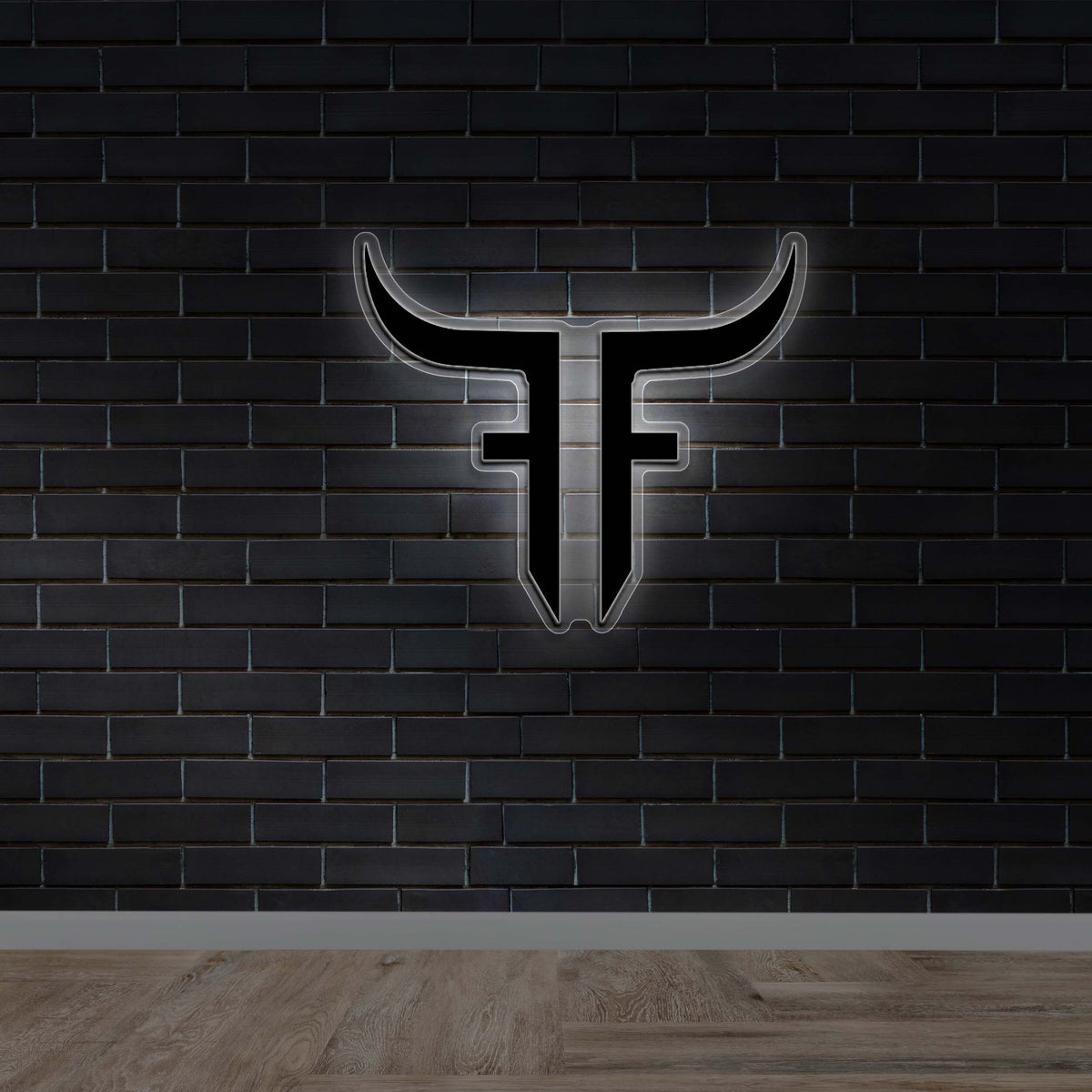 Stylized FF Steer Head Backlit Logo - Premium Neon Artwork