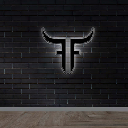 Stylized FF Steer Head Backlit Logo - Premium Neon Artwork