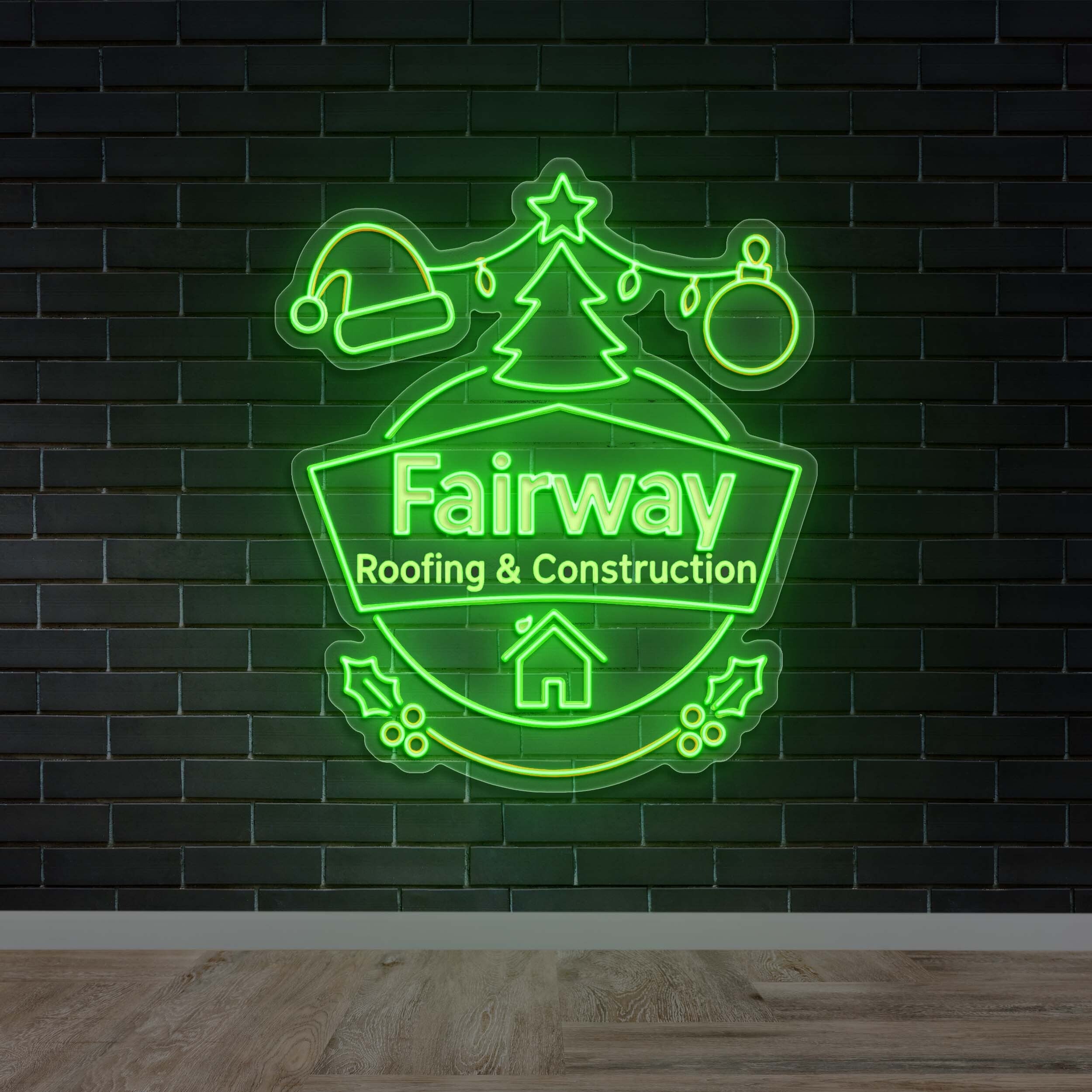 Fairway Roofing & Construction - Premium Neon Artwork