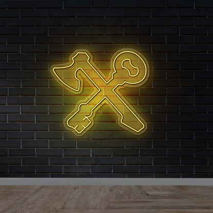Axe and Key - Premium Neon Artwork
