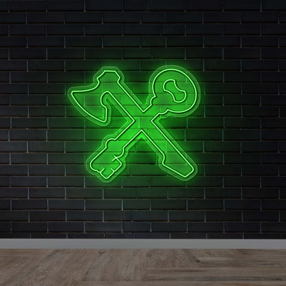 Axe and Key - Premium Neon Artwork