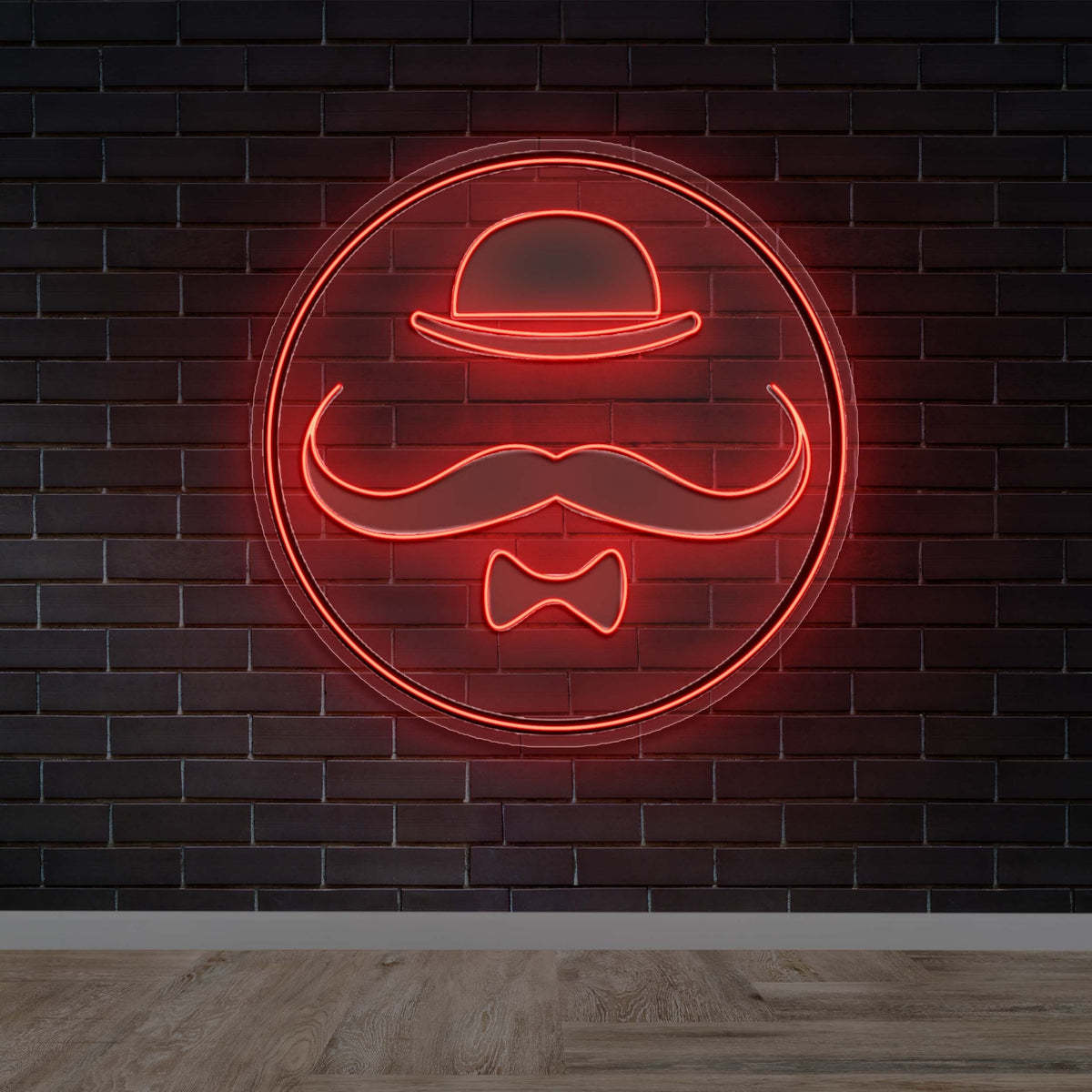 Mustache logo - Premium Neon Artwork