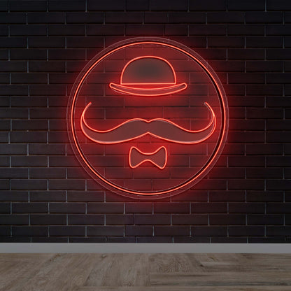 Mustache logo - Premium Neon Artwork