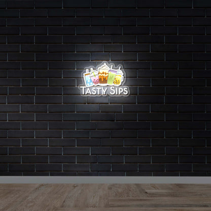 TASTY SIPS - Premium Neon Artwork