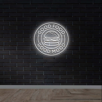 GOOD FOOD GOOD MOOD - Premium Neon Artwork