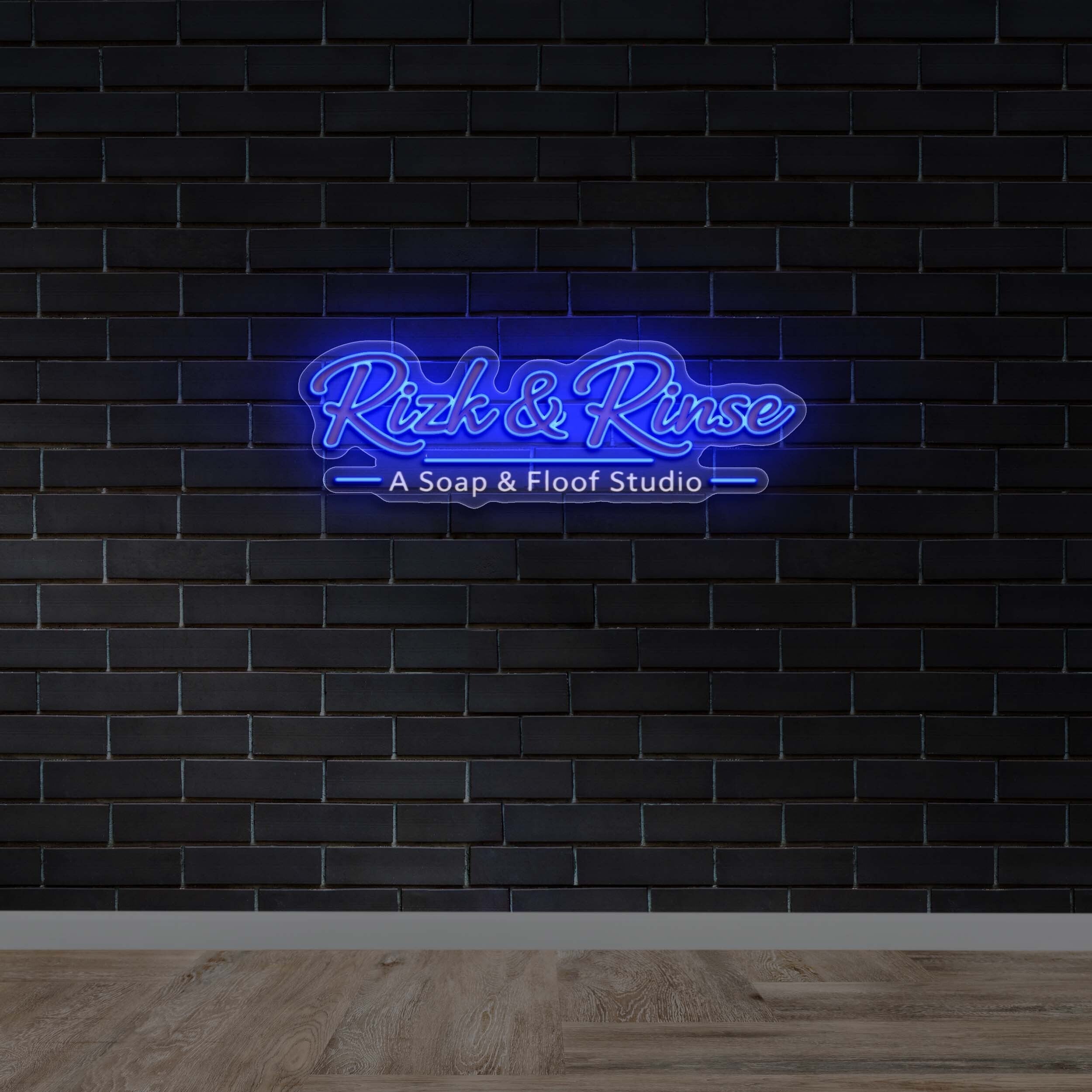 Rizk & Rinse | Text Only - Premium Neon Artwork