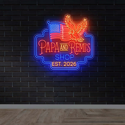 PAPA AND REMI'S SHOP - Premium Neon Artwork