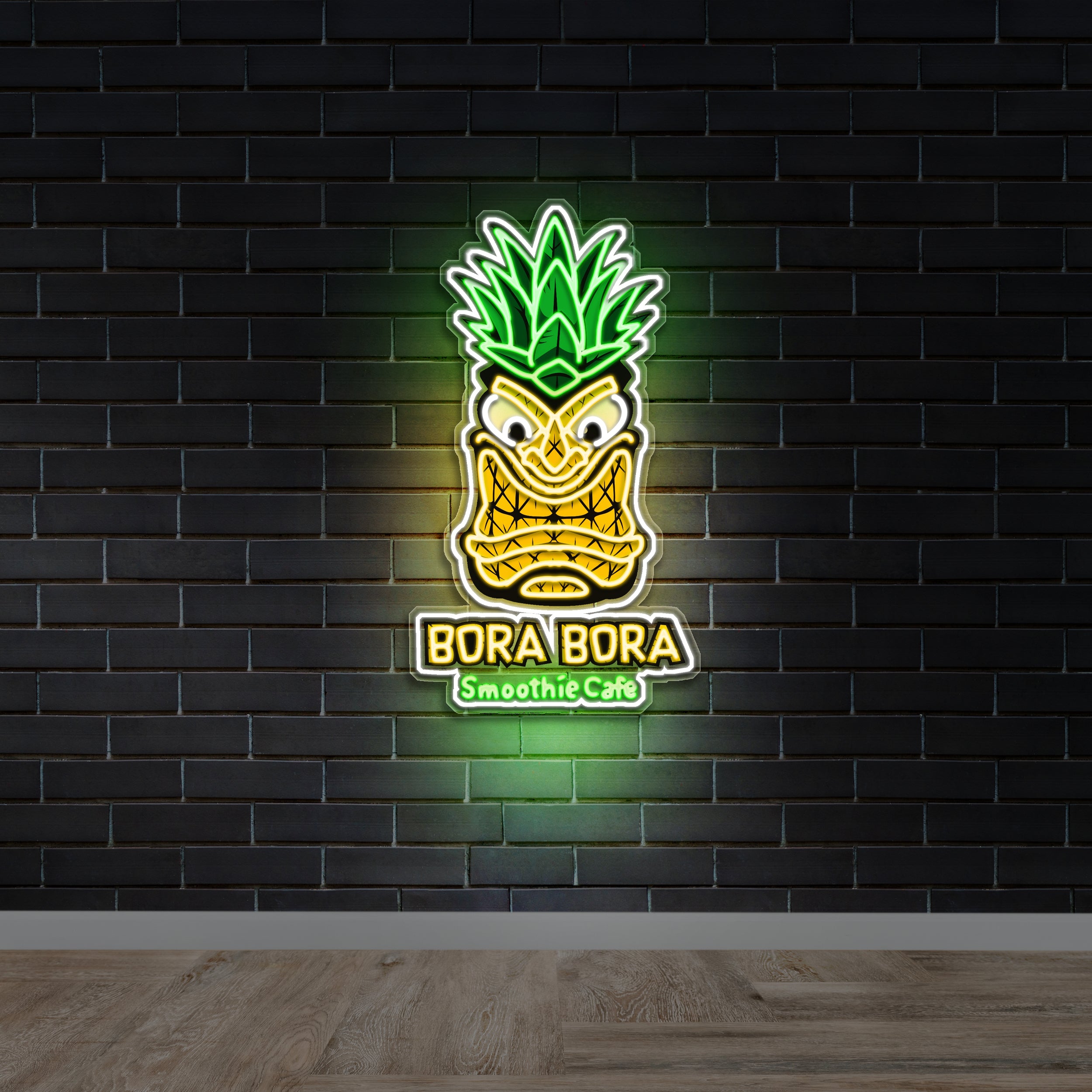 BORA BORA SMOOTHIE CAFE with white outline - Premium Neon Artwork