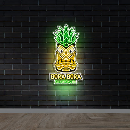 BORA BORA SMOOTHIE CAFE with white outline - Premium Neon Artwork